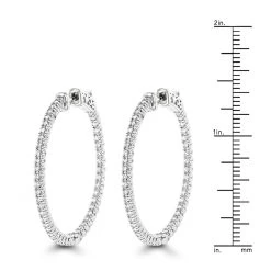 1.5in 14K White Gold Diamond Hoop Earrings Inside Out 1ct By Luxurman 12 1.5in 14K White Gold Diamond Hoop Earrings Inside Out 1ct By Luxurman -Fashion Accessories Shop hoop earrings 14k diamond hoop earrings inside out 116 p 6930 rulerwh