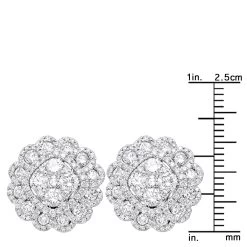Huge 3 Carat Designer Diamond Stud Earrings For Women Cluster Flower Design 13 Huge 3 Carat Designer Diamond Stud Earrings For Women Cluster Flower Design -Fashion Accessories Shop huge 3 carat designer diamond stud earrings for women cluster flower design rulerwh