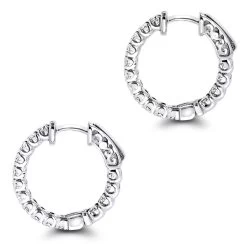 Inside Out Diamond Hoop Earrings Small 14K White Gold 1.5ct By Luxurman -Fashion Accessories Shop inside out diamond hoop earrings small in 14k gold 15ct by luxurman backwh