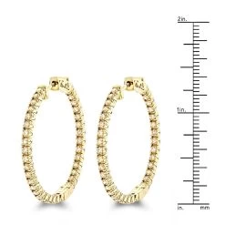Inside Out Yellow Diamond Hoop Earrings 14K Yellow Gold By Luxurman 2.2ct. -Fashion Accessories Shop inside out yellow diamond hoop earrings in 14k gold by luxurman 22ct rulerye