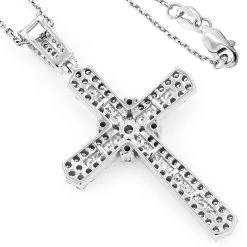Intricate 14K White Gold Designer Diamond Cross Pendant For Women 1.48ct -Fashion Accessories Shop intricate 14k gold designer diamond cross pendant 148 p 6549 backwh