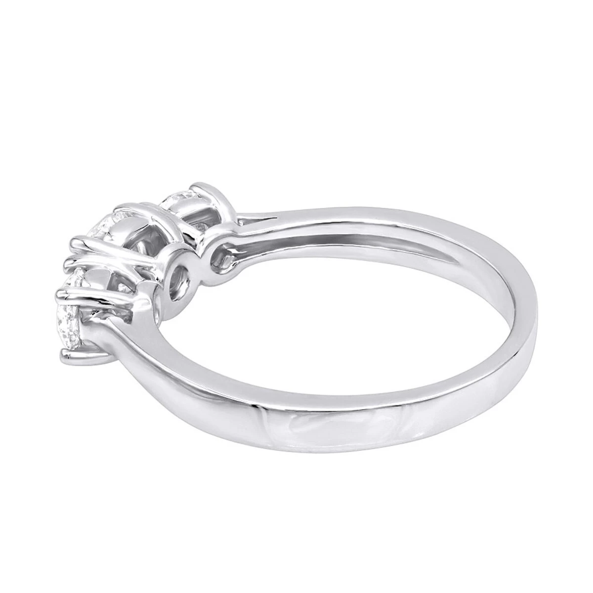 1 Carat Platinum Three Stone Diamond Engagement Ring Past Present Future 4 1 Carat Platinum Three Stone Diamond Engagement Ring Past Present Future - Image 2