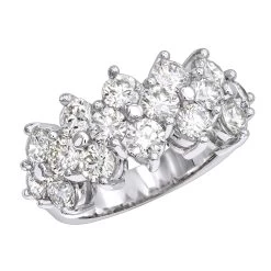 14K White Gold Diamond Anniversary Wedding Ring VS Round Brilliant Diamonds 3.2Ct