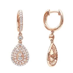 14K White Gold Diamond Dangle Drop Earrings For Women By Luxurman 1.2ct -Fashion Accessories Shop jewelry 14k gold diamond dangle drop earrings for women by luxurman 12ct ro