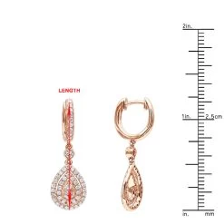 14K White Gold Diamond Dangle Drop Earrings For Women By Luxurman 1.2ct -Fashion Accessories Shop jewelry 14k gold diamond dangle drop earrings for women by luxurman 12ct rulerro