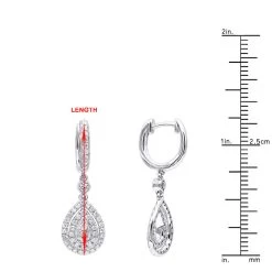 14K White Gold Diamond Dangle Drop Earrings For Women By Luxurman 1.2ct -Fashion Accessories Shop jewelry 14k gold diamond dangle drop earrings for women by luxurman 12ct rulerwh