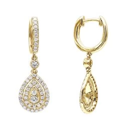 14K White Gold Diamond Dangle Drop Earrings For Women By Luxurman 1.2ct -Fashion Accessories Shop jewelry 14k gold diamond dangle drop earrings for women by luxurman 12ct ye