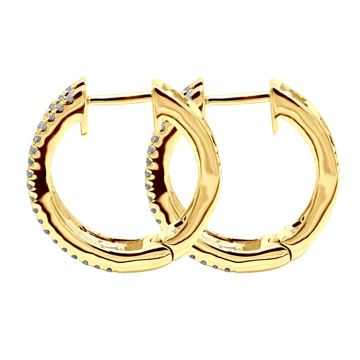 14K White Gold Natural Blue Sapphire And Diamond Huggie Earrings For Women 1ct 7 14K White Gold Natural Blue Sapphire And Diamond Huggie Earrings For Women 1ct - Image 5