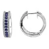 14K White Gold Natural Blue Sapphire And Diamond Huggie Earrings For Women 1ct -Fashion Accessories Shop jewelry 14k gold natural blue sapphire and diamond huggie earrings for women 085ct mainwh