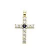 14K Yellow Gold Sapphire And Diamond Ladies Cross Pendant 1.32ct By Luxurman -Fashion Accessories Shop jewelry 14k gold sapphire and diamond ladies cross pendant 132ct by luxurman 001236 mainye