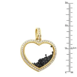 14K Yellow Gold White Black Diamonds Ladies Diamond Heart Shaker Pendant 8ct Moving Stones -Fashion Accessories Shop jewelry 14k gold white black diamonds ladies diamond heart shaker pendant 8ct moving stones 000988 rulerye