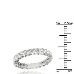 18K White Gold Princess Cut Diamond Eternity Band For Women 2 Carat Anniversary Ring -Fashion Accessories Shop jewelry 18k gold princess cut diamond eternity band for women 2 carat anniversary ring rulerwh