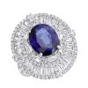 18K White Gold Unique Blue Sapphire And Diamonds Cocktail Ring For Women 7.87Ct -Fashion Accessories Shop jewelry 18k gold unique blue sapphire and diamonds cocktail ring for women 787ct mainwh
