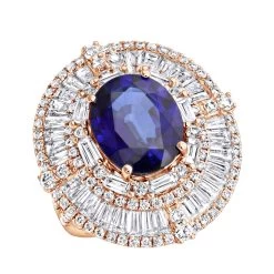 18K White Gold Unique Blue Sapphire And Diamonds Cocktail Ring For Women 7.87Ct -Fashion Accessories Shop jewelry 18k gold unique blue sapphire and diamonds cocktail ring for women 787ct ro
