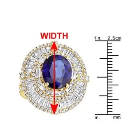 18K White Gold Unique Blue Sapphire And Diamonds Cocktail Ring For Women 7.87Ct -Fashion Accessories Shop jewelry 18k gold unique blue sapphire and diamonds cocktail ring for women 787ct rulerye