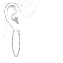 2.5 Inch Inside Out Diamond Hoop Earrings For Women 5 Carat VS Diamonds 14K Yellow Gold -Fashion Accessories Shop jewelry 25 inch inside out diamond hoop earrings for women 5 carat vs diamonds 14k gold 001285 bodwh