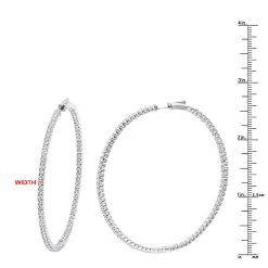 2.5 Inch Inside Out Diamond Hoop Earrings For Women 5 Carat VS Diamonds 14K Yellow Gold -Fashion Accessories Shop jewelry 25 inch inside out diamond hoop earrings for women 5 carat vs diamonds 14k gold 001285 rulerwh 1
