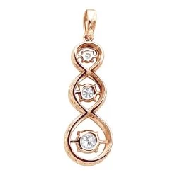 3 Stone Infinity Diamond Pendant For Women 14K Rose Gold By Luxurman -Fashion Accessories Shop jewelry 3 stone infinity diamond pendant for women 14k gold by luxurman backro