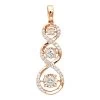 3 Stone Infinity Diamond Pendant For Women 14K Rose Gold By Luxurman