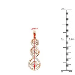 3 Stone Infinity Diamond Pendant For Women 14K Rose Gold By Luxurman -Fashion Accessories Shop jewelry 3 stone infinity diamond pendant for women 14k gold by luxurman rulerro