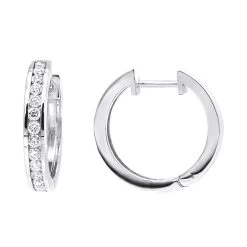 Classy Small 1/2 Inch Diamond Hoop Earrings 14K Yellow Gold Huggies Round Diamonds -Fashion Accessories Shop jewelry classy small 12 inch diamond hoop earrings 14k gold huggies round diamonds wh