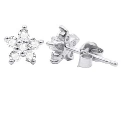 Genuine Diamond Star Stud Earrings Cluster Starfish Design 14K Yellow Gold 0.2ct -Fashion Accessories Shop jewelry genuine diamond star stud earrings cluster starfish design 14k gold 02ct main white 20220716