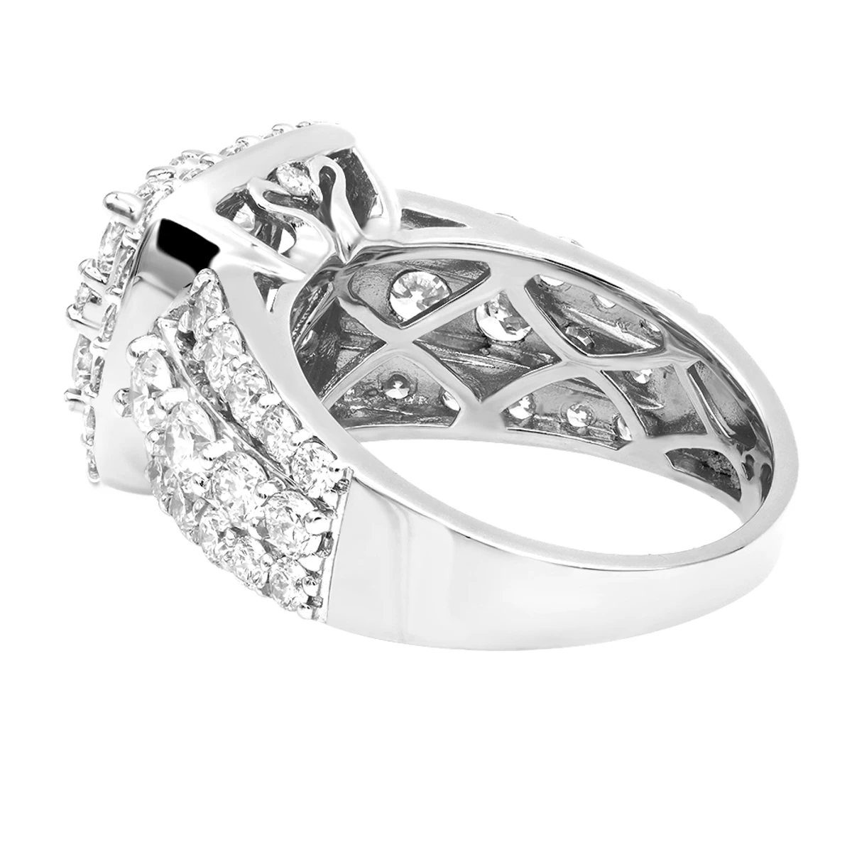 Large 4 Carat Cushion Cut Shape Halo Diamond Engagement Ring 14K Yellow Gold 6 Large 4 Carat Cushion Cut Shape Halo Diamond Engagement Ring 14K Yellow Gold - Image 4