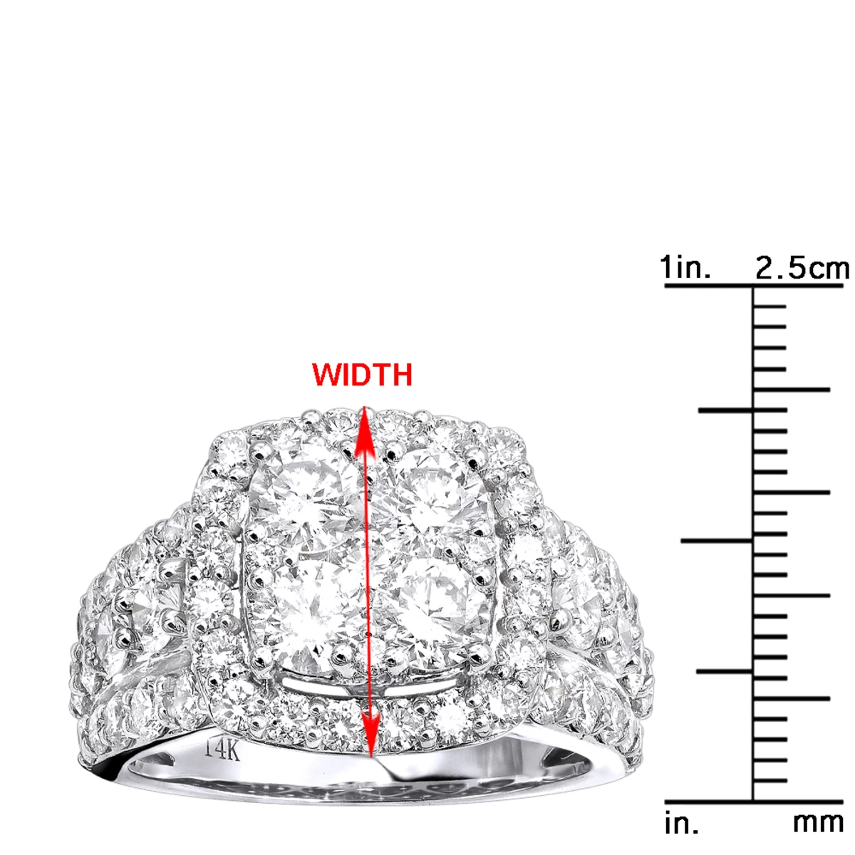 Large 4 Carat Cushion Cut Shape Halo Diamond Engagement Ring 14K Yellow Gold 10 Large 4 Carat Cushion Cut Shape Halo Diamond Engagement Ring 14K Yellow Gold - Image 8