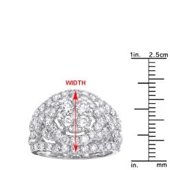 14K White Gold Cluster Diamond Right Hand Ring For Women 4CT By Luxurman -Fashion Accessories Shop jewelry right hand rings 14k gold cluster diamond ring for women 4ct by luxurman rulerwh