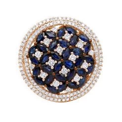 Unique Diamond Right Hand Ring For Women W Sapphires 14K White Gold Flower Design -Fashion Accessories Shop jewelry royal halo round diamond right hand ring for women with sapphires 14k gold ro 3