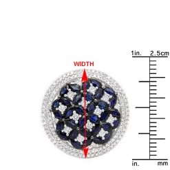 Unique Diamond Right Hand Ring For Women W Sapphires 14K White Gold Flower Design -Fashion Accessories Shop jewelry royal halo round diamond right hand ring for women with sapphires 14k gold rulerwh 3