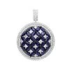 Royal Halo Round Shape Diamond Pendant For Women With Sapphires 14K White Gold -Fashion Accessories Shop jewelry royal halo round shape diamond pendant for women with sapphires 14k gold mainwh 1