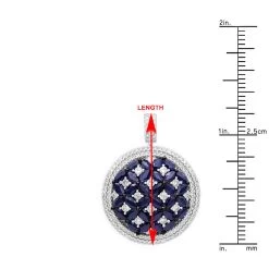 Royal Halo Round Shape Diamond Pendant For Women With Sapphires 14K White Gold -Fashion Accessories Shop jewelry royal halo round shape diamond pendant for women with sapphires 14k gold rulerwh 1