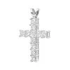 Small Ladies VS Princess Cut Diamond Cross Pendant In Platinum 1.5CT