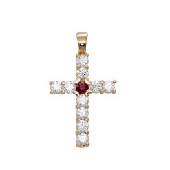 Unique 14K Yellow Gold Ruby And Diamond Cross Pendant For Women 1.33ct By Luxurman -Fashion Accessories Shop jewelry unique 14k gold ruby and diamond cross pendant for women 133ct by luxurman ro
