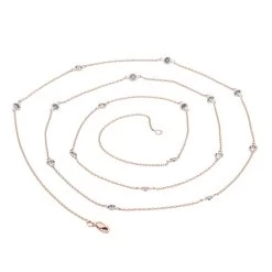 Unique 36inch Blue Diamonds By The Yard Women's Necklace 14K Yellow Gold Chain 1.4ct -Fashion Accessories Shop jewelry unique 36inch blue diamonds by the yard womens necklace 14k gold chain 14ct backro