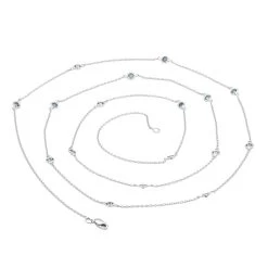 Unique 36inch Blue Diamonds By The Yard Women's Necklace 14K Yellow Gold Chain 1.4ct -Fashion Accessories Shop jewelry unique 36inch blue diamonds by the yard womens necklace 14k gold chain 14ct backwh