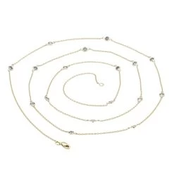 Unique 36inch Blue Diamonds By The Yard Women's Necklace 14K Yellow Gold Chain 1.4ct -Fashion Accessories Shop jewelry unique 36inch blue diamonds by the yard womens necklace 14k gold chain 14ct backye