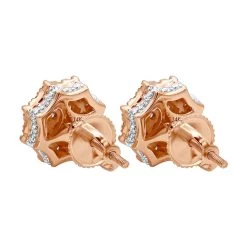 Unique Diamond Cluster Earrings 14K Yellow Gold Octagonal Shape Studs 1.2 Carat -Fashion Accessories Shop jewelry unique diamond cluster earrings in 14k gold octagonal shape studs 12 carat 803190 backro