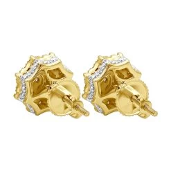 Unique Diamond Cluster Earrings 14K Yellow Gold Octagonal Shape Studs 1.2 Carat -Fashion Accessories Shop jewelry unique diamond cluster earrings in 14k gold octagonal shape studs 12 carat 803190 backye
