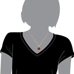 Unique Halo Ruby And Diamond Circle Pendant For Women 14K Rose Gold 4CT LUXURMAN -Fashion Accessories Shop jewelry unique halo ruby and diamond circle pendant for women 14k gold 4ct luxurman bodro 1