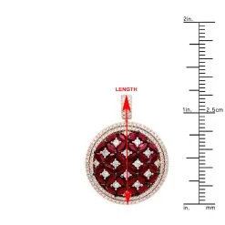 Unique Halo Ruby And Diamond Circle Pendant For Women 14K Rose Gold 4CT LUXURMAN -Fashion Accessories Shop jewelry unique halo ruby and diamond circle pendant for women 14k gold 4ct luxurman rulerro 1