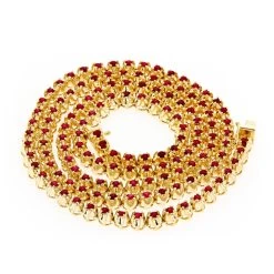Unique Men's Tennis 10K Yellow Gold Ruby Necklace For Men 10.5ct By Luxurman -Fashion Accessories Shop jewelry unique mens tennis chains 10k gold ruby necklace for men 105ct by luxurman backye