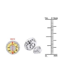 Unique 14K White Gold Large Diamond Stud Earrings Clusters 2 Carat Halo Look -Fashion Accessories Shop jewelry unique real 14k gold large diamond stud earrings clusters 2 carat halo look rulerwh