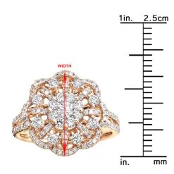 Vintage 18K White Gold Flower Cluster Diamond Ring For Women 1.25ct By Luxurman -Fashion Accessories Shop jewelry vintage 18k gold flower cluster diamond ring for women 125ct by luxurman rulerro