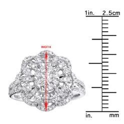 Vintage 18K White Gold Flower Cluster Diamond Ring For Women 1.25ct By Luxurman -Fashion Accessories Shop jewelry vintage 18k gold flower cluster diamond ring for women 125ct by luxurman rulerwh