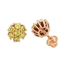 Women's Or Men's 1.5 Carat Yellow Diamonds Cluster Stud Earrings 14K Yellow Gold -Fashion Accessories Shop jewelry womens or mens 15 carat yellow diamonds cluster stud earrings in 14k gold 407104 ro