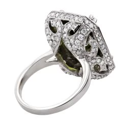 Ladies 14K White Gold Peridot Quartz Gemstone Diamond Cocktail Ring 1.75ct -Fashion Accessories Shop ladies 14k gold peridot quartz gemstone diamond cocktail ring 175ct back white