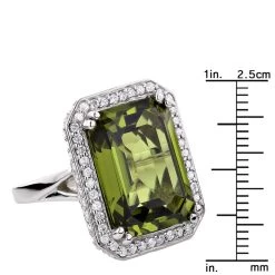 Ladies 14K White Gold Peridot Quartz Gemstone Diamond Cocktail Ring 1.75ct -Fashion Accessories Shop ladies 14k gold peridot quartz gemstone diamond cocktail ring 175ct ruler white