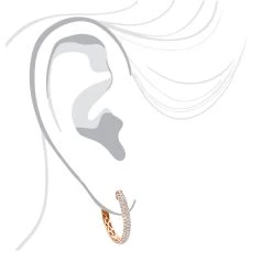 Ladies 14K White Gold 1 Inch Diamond Hoop Earrings Small 0.9ct -Fashion Accessories Shop ladies 14k gold round diamond hoop earrings 09ct bodro